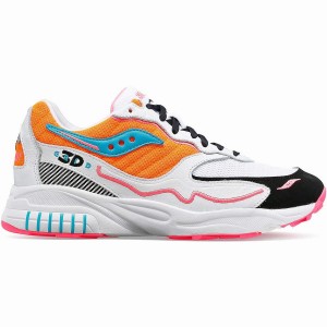 Saucony 3D Grid Hurricane Férfi Utcai Cipő Fehér Narancssárga | Hungary S03149-L96