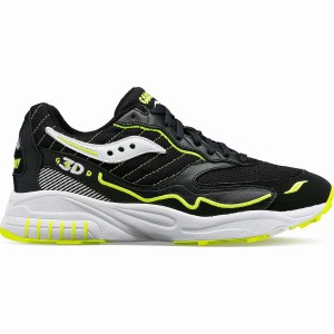 Saucony 3D Grid Hurricane Férfi Utcai Cipő Fekete Fehér | Hungary S20659-W39