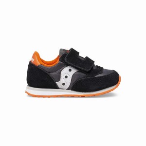 Saucony Baby Jazz Hook & Loop Gyerek Utcai Cipő Fekete Szürke Narancssárga | Hungary S82641-F80