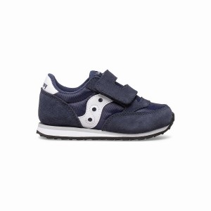 Saucony Baby Jazz Hook & Loop Gyerek Utcai Cipő Sötétkék Fehér | Hungary S70329-G71