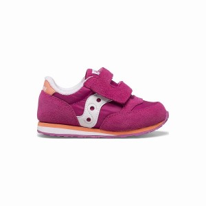 Saucony Baby Jazz Hook & Loop Gyerek Utcai Cipő Fukszia Korall Fehér | Hungary S52176-U57