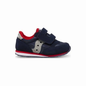 Saucony Baby Jazz Hook & Loop Gyerek Utcai Cipő Sötétkék Szürke Piros | Hungary S17536-X43