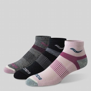 Saucony Inferno Merino Gyapjú Blend Quarter 3-Pack Női Zokni Rózsaszín | Hungary S25086-P74