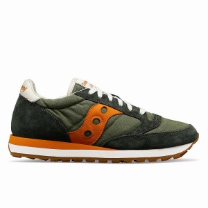 Saucony Jazz Original Stonewash Férfi Utcai Cipő Olivazöld Narancssárga | Hungary S95648-R92