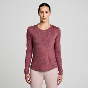 Saucony Peregrine Merino Long Sleeve Női Póló Piros | Hungary S73401-A17