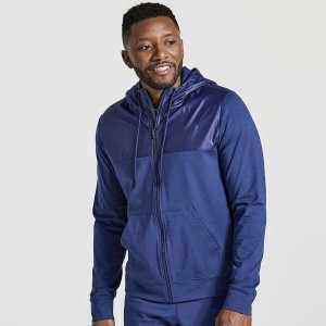 Saucony Solstice Zip Hoody Férfi Felsők Sötétkék | Hungary S16285-Z34