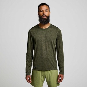 Saucony Stopwatch Grafika Long Sleeve Férfi Póló Umbra | Hungary S06734-W13