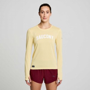 Saucony Stopwatch Grafika Long Sleeve Női Póló Glow Graphic | Hungary S54601-H76