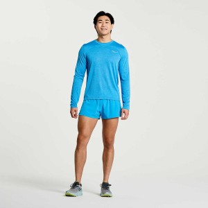 Saucony Stopwatch Long Sleeve Férfi Póló Égszínkék | Hungary S37468-X96