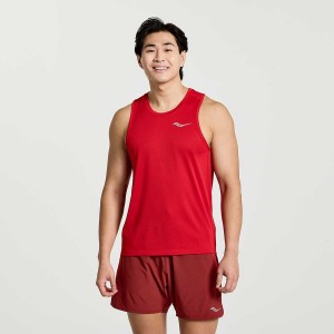 Saucony Stopwatch Singlet Férfi Trikó Piros | Hungary S41325-W31