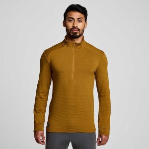 Saucony Triumph 3D 1/2 Zip Férfi Felsők Barna | Hungary S59048-Z71