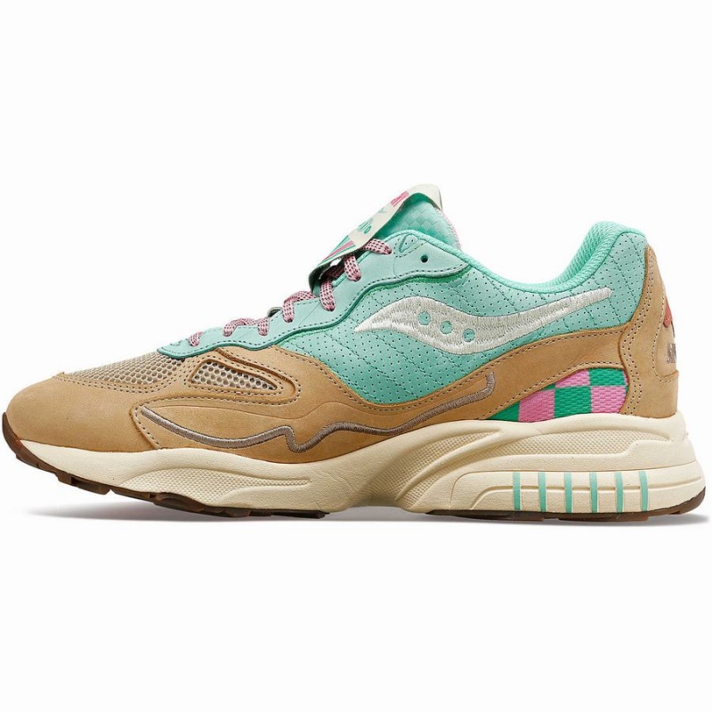 Saucony 3D Grid Hurricane Earth Citizen Férfi Utcai Cipő Türkiz Szürke | Hungary S70426-G76