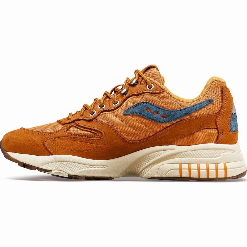 Saucony 3D Grid Hurricane Endless Knot Férfi Utcai Cipő Barna Piros | Hungary S82093-F57