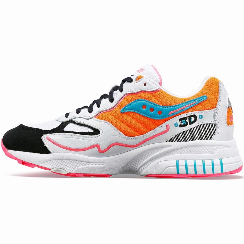 Saucony 3D Grid Hurricane Férfi Utcai Cipő Fehér Narancssárga | Hungary S03149-L96