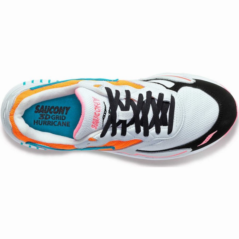 Saucony 3D Grid Hurricane Férfi Utcai Cipő Fehér Narancssárga | Hungary S03149-L96