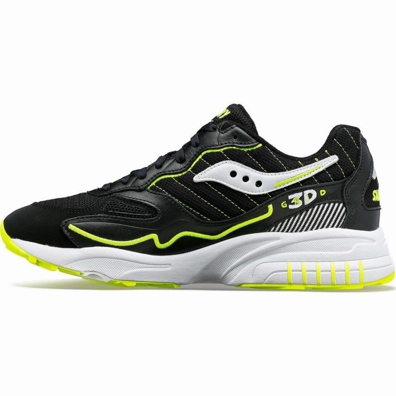 Saucony 3D Grid Hurricane Férfi Utcai Cipő Fekete Fehér | Hungary S20659-W39