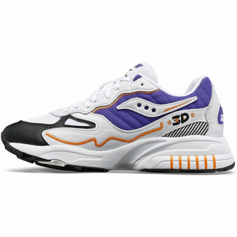 Saucony 3D Grid Hurricane Férfi Utcai Cipő Fehér Lila | Hungary S23680-E70