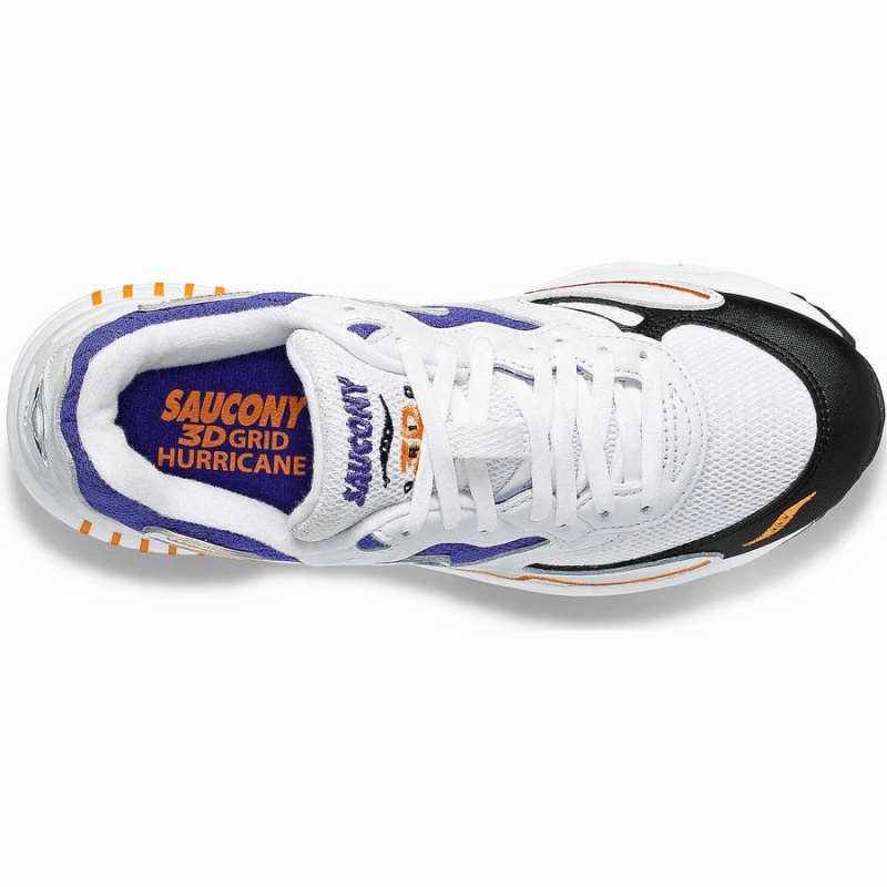 Saucony 3D Grid Hurricane Férfi Utcai Cipő Fehér Lila | Hungary S23680-E70