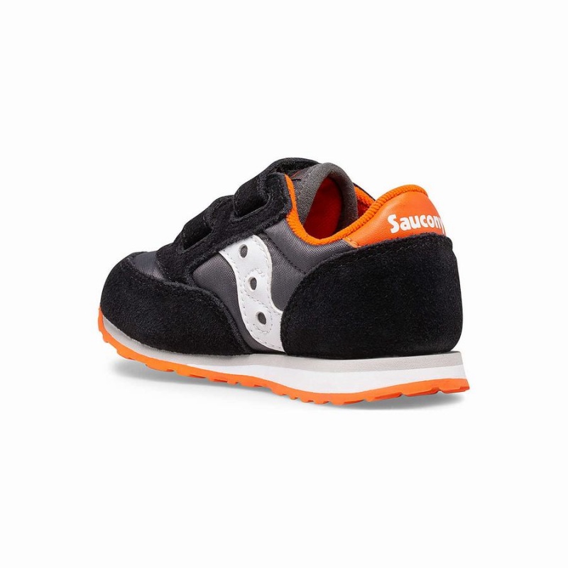 Saucony Baby Jazz Hook & Loop Gyerek Utcai Cipő Fekete Szürke Narancssárga | Hungary S82641-F80