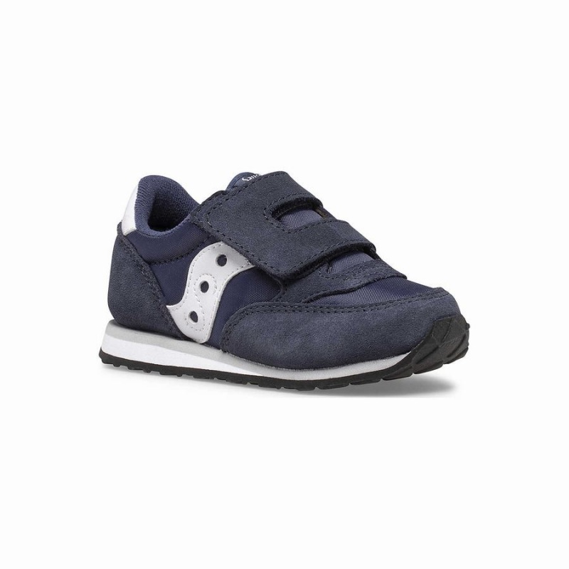 Saucony Baby Jazz Hook & Loop Gyerek Utcai Cipő Sötétkék Fehér | Hungary S70329-G71