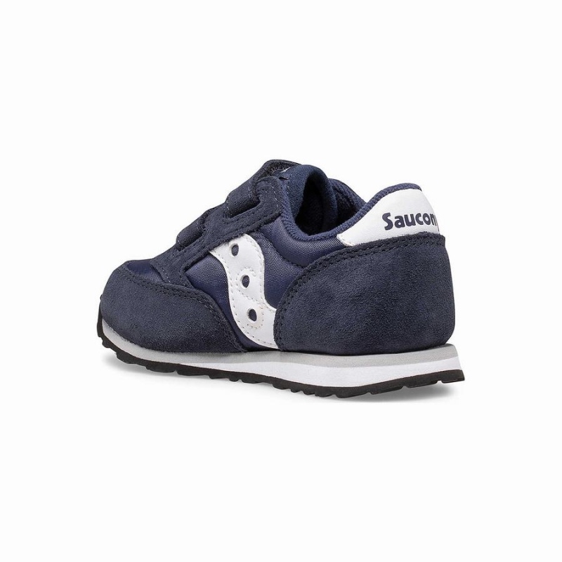 Saucony Baby Jazz Hook & Loop Gyerek Utcai Cipő Sötétkék Fehér | Hungary S70329-G71