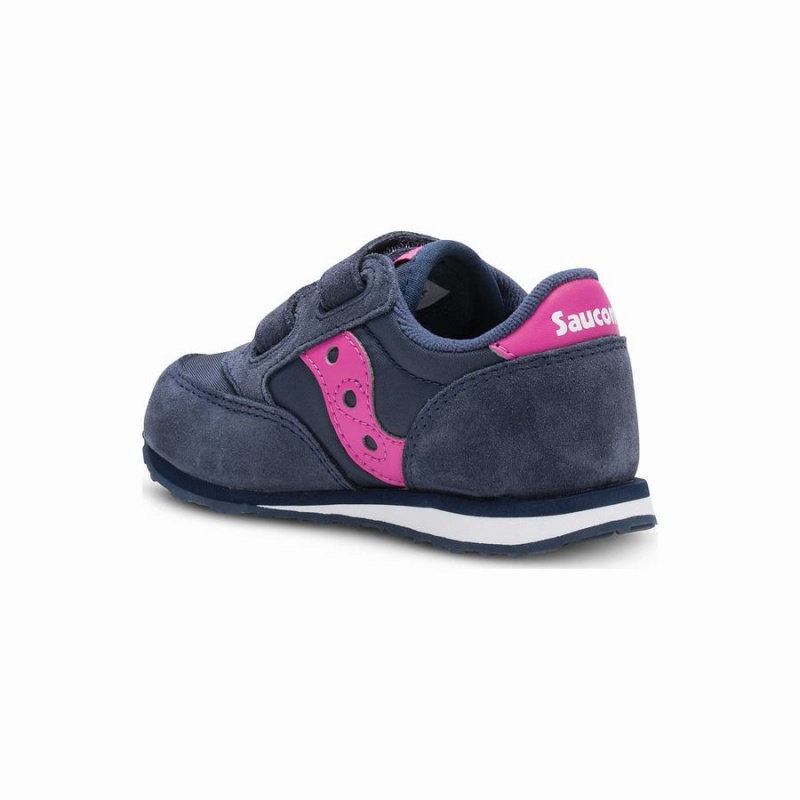 Saucony Baby Jazz Hook & Loop Gyerek Utcai Cipő Sötétkék Rózsaszín | Hungary S73064-W46