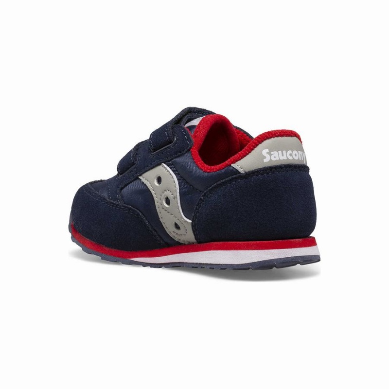 Saucony Baby Jazz Hook & Loop Gyerek Utcai Cipő Sötétkék Szürke Piros | Hungary S17536-X43