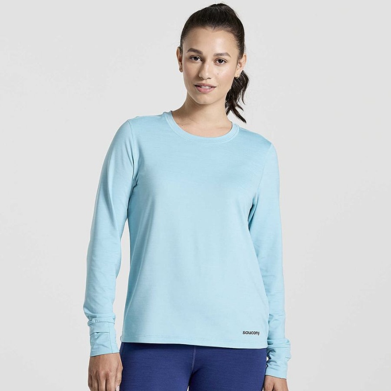 Saucony Boulder Baselayer Női Felsők Kék | Hungary S23870-B78