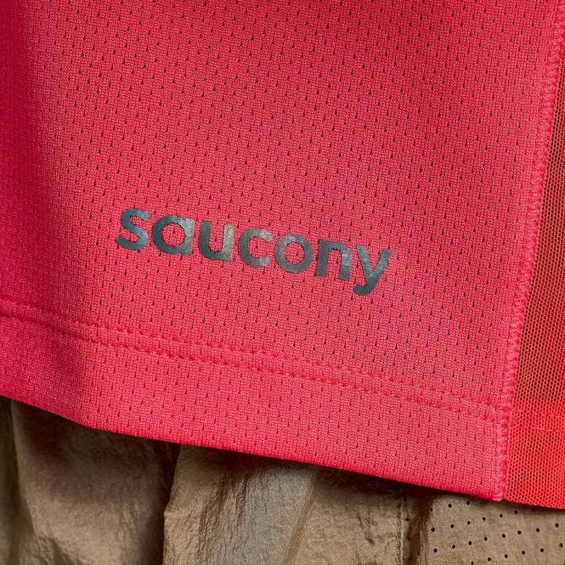 Saucony Elevate Rövid Sleeve Női Póló Rózsaszín | Hungary S78694-P21