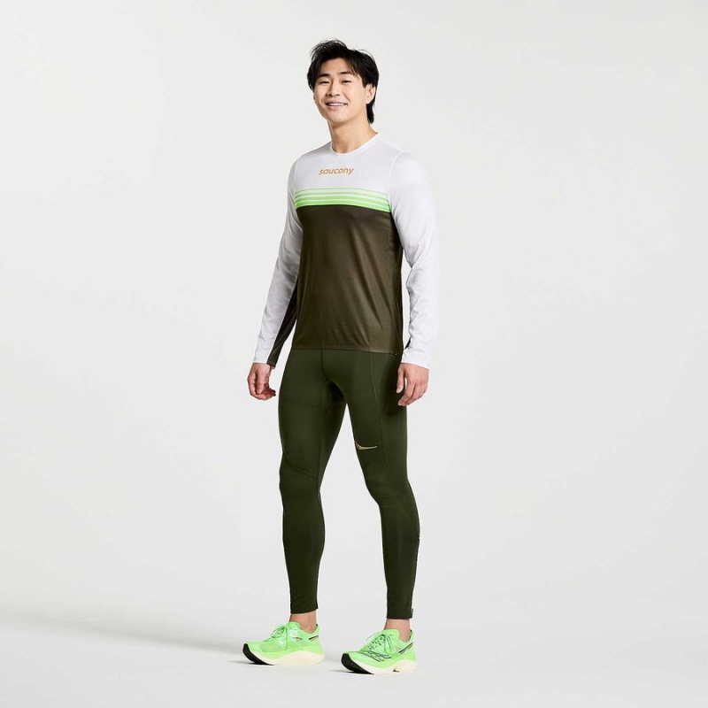 Saucony Elite Long Sleeve Férfi Póló Umbra | Hungary S02786-P30