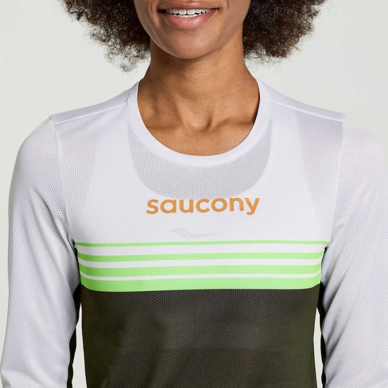 Saucony Elite Long Sleeve Női Póló Umbra | Hungary S81372-A93