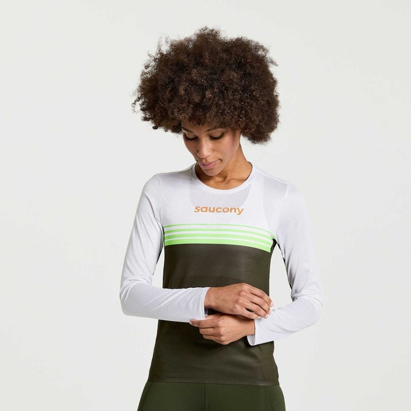 Saucony Elite Long Sleeve Női Póló Umbra | Hungary S81372-A93