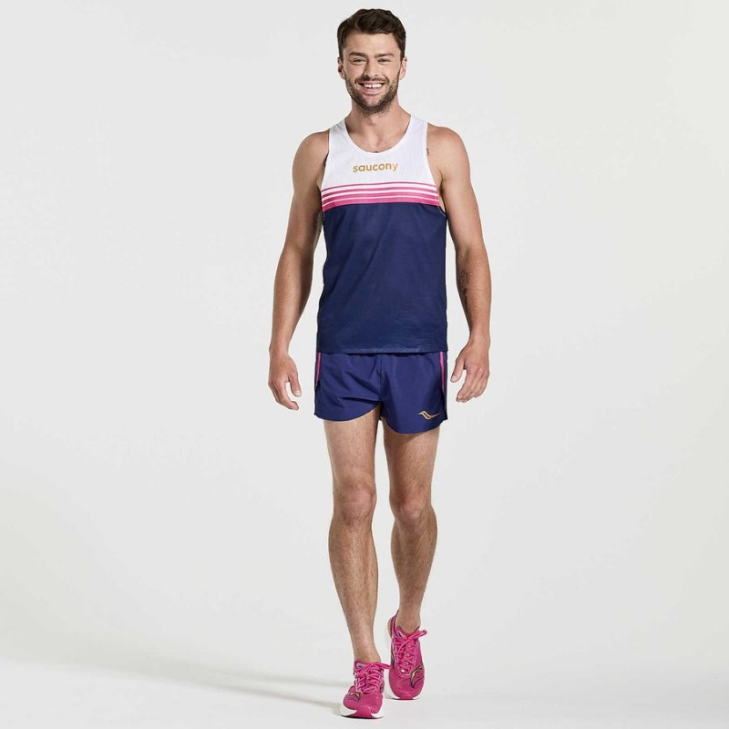 Saucony Elite Singlet Férfi Trikó Sötétkék | Hungary S10298-C15