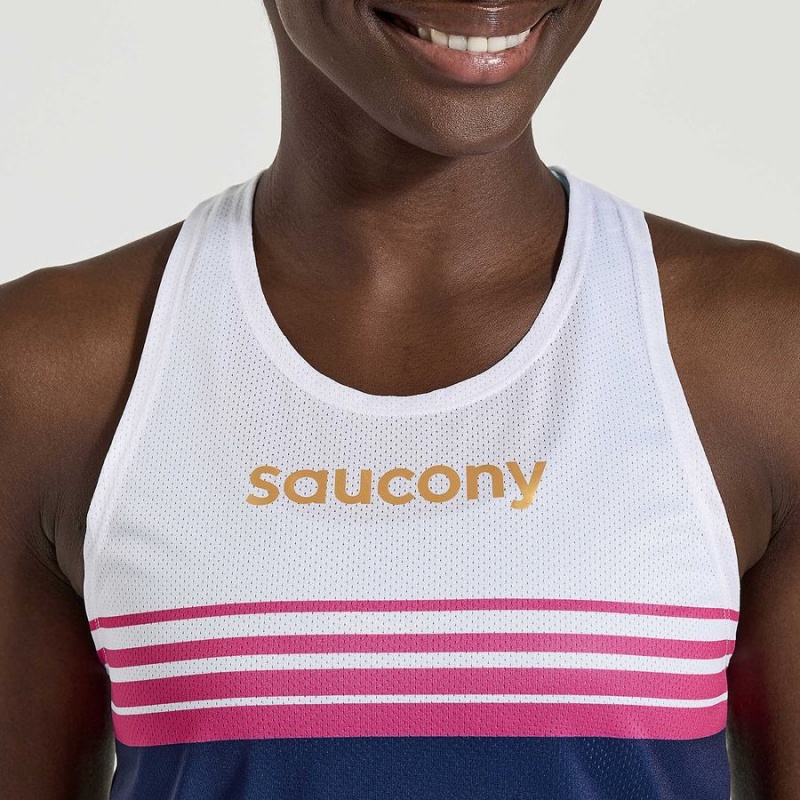 Saucony Elite Singlet Női Trikó Sötétkék | Hungary S09768-C49