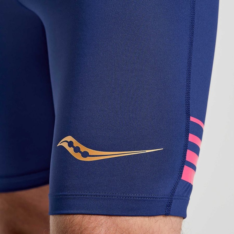 Saucony Elite Tight Férfi Rövidnadrág Sötétkék | Hungary S71904-Y04