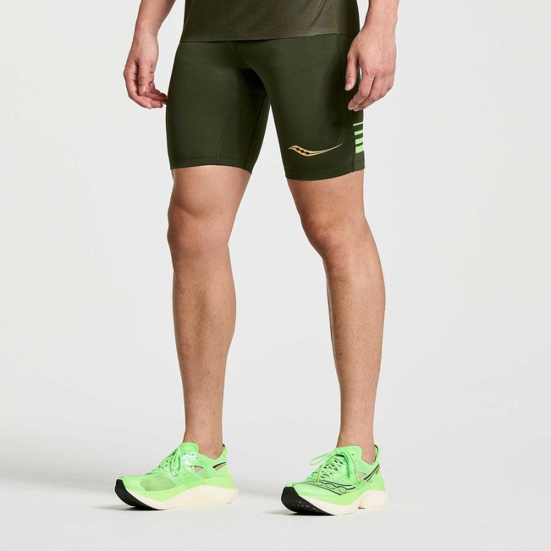 Saucony Elite Tight Férfi Rövidnadrág Umbra | Hungary S95643-B65