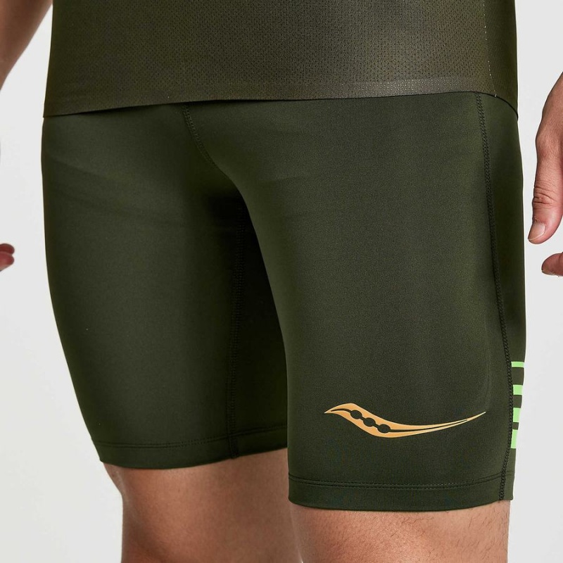 Saucony Elite Tight Férfi Rövidnadrág Umbra | Hungary S95643-B65