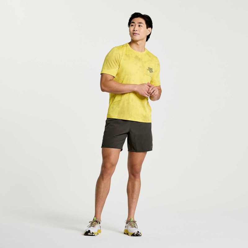 Saucony Explorer Rövid Sleeve Férfi Póló Sárga | Hungary S38972-E03