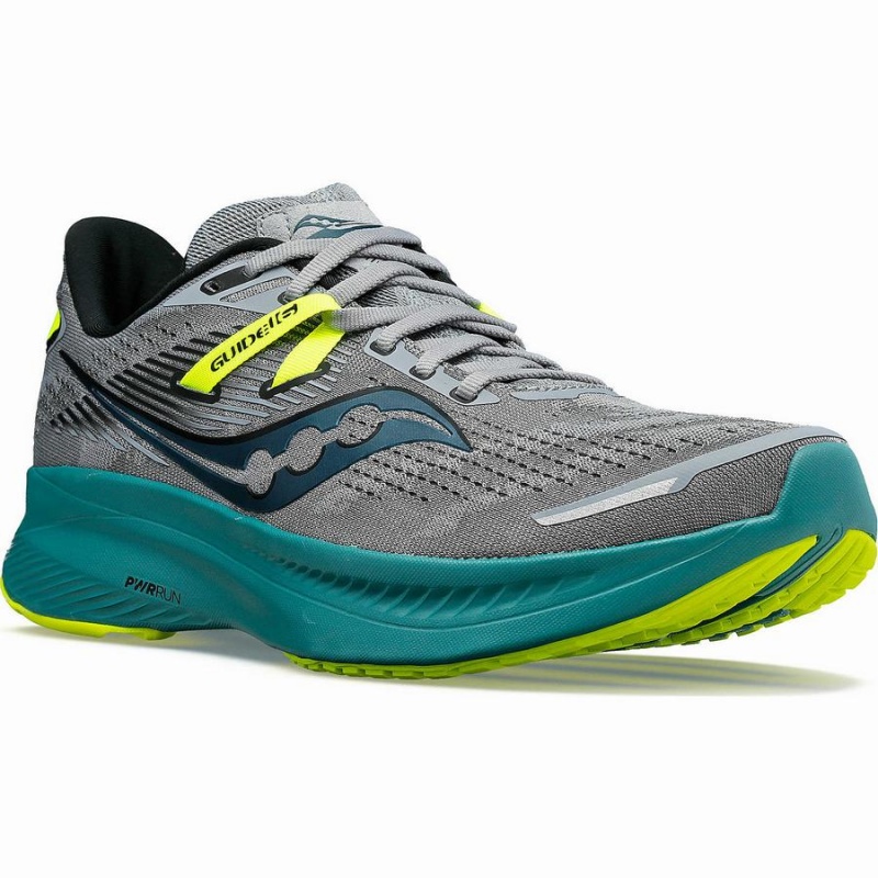 Saucony Guide 16 Wide Férfi Futócipő Szürke Zöld | Hungary S58603-D50