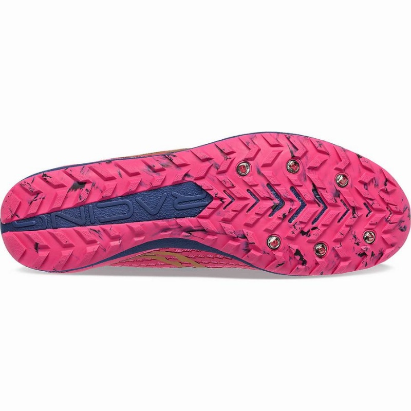 Saucony Havok XC 3 Spike Férfi Szöges Cipő Rózsaszín Sötétkék | Hungary S47593-L94