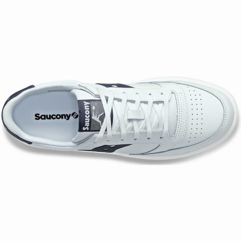 Saucony Jazz Court PU Férfi Utcai Cipő Fehér Sötétkék | Hungary S78950-W80