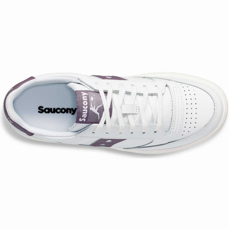 Saucony Jazz Court PU Női Utcai Cipő Fehér Lila | Hungary S83260-T10