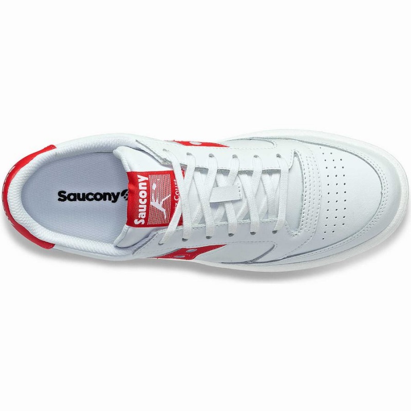 Saucony Jazz Court PU Női Utcai Cipő Fehér Piros | Hungary S18706-K75