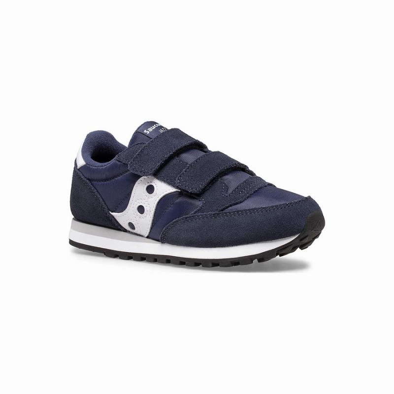 Saucony Jazz Double Hook & Loop Gyerek Utcai Cipő Sötétkék Fehér | Hungary S83720-S92