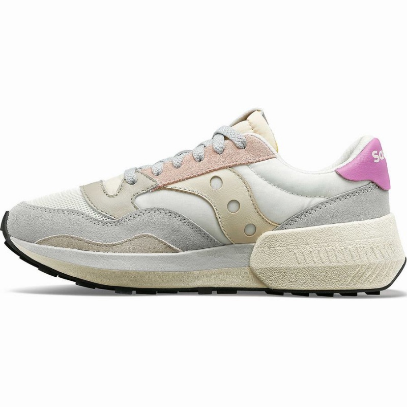 Saucony Jazz NXT Női Utcai Cipő Fehér Szürke Rózsaszín | Hungary S80269-A94