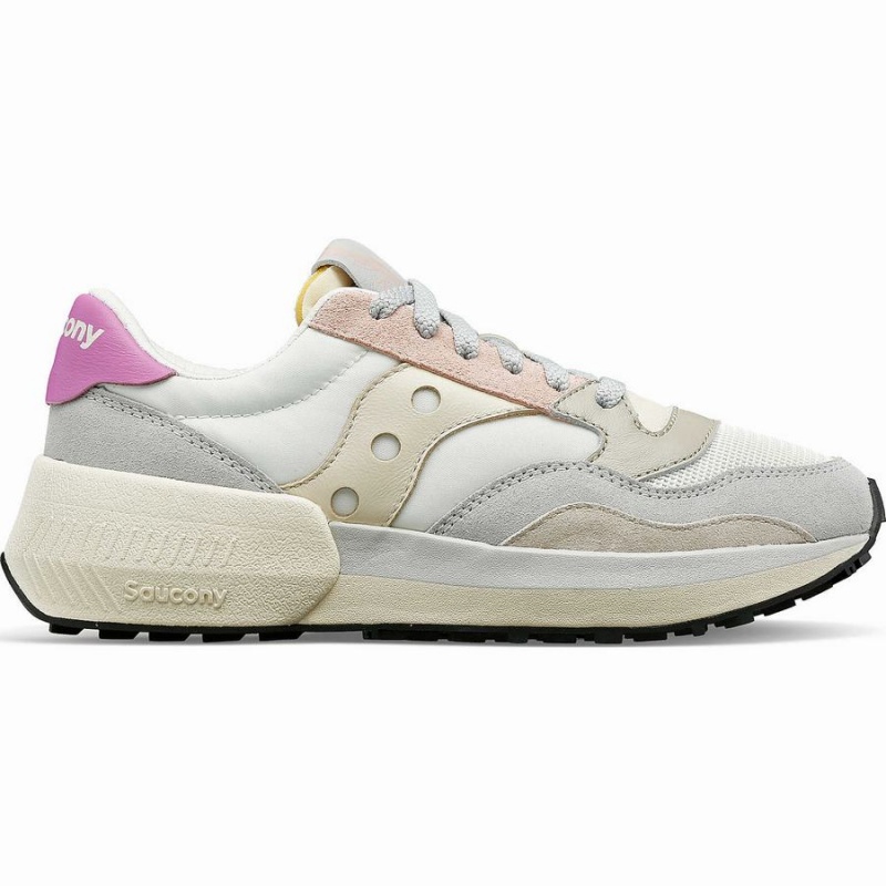 Saucony Jazz NXT Női Utcai Cipő Fehér Szürke Rózsaszín | Hungary S80269-A94