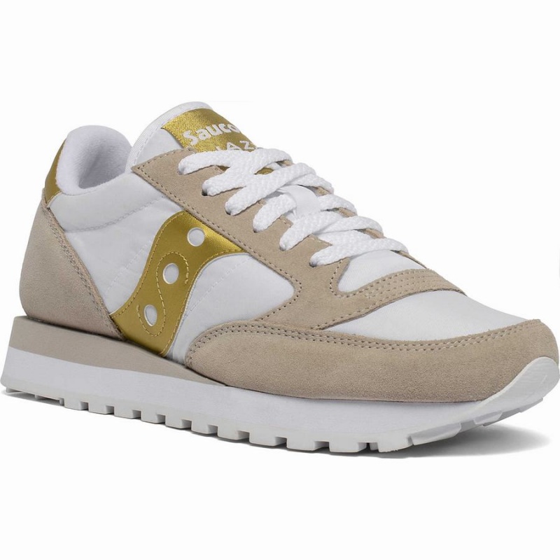 Saucony Jazz Original Női Utcai Cipő Fehér Arany | Hungary S93841-P24