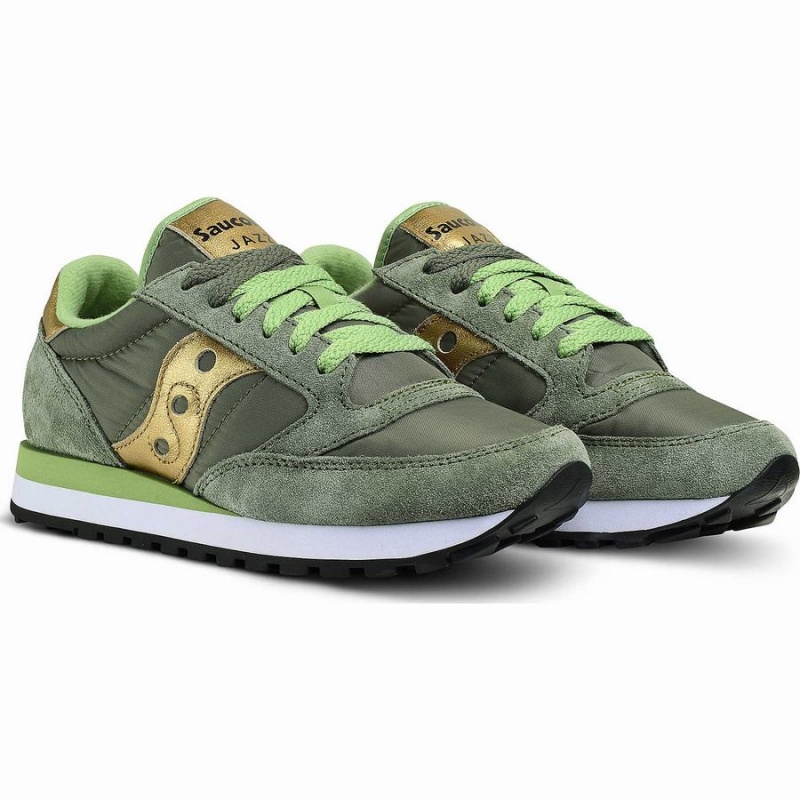 Saucony Jazz Original Női Utcai Cipő Olivazöld Arany | Hungary S61592-A97