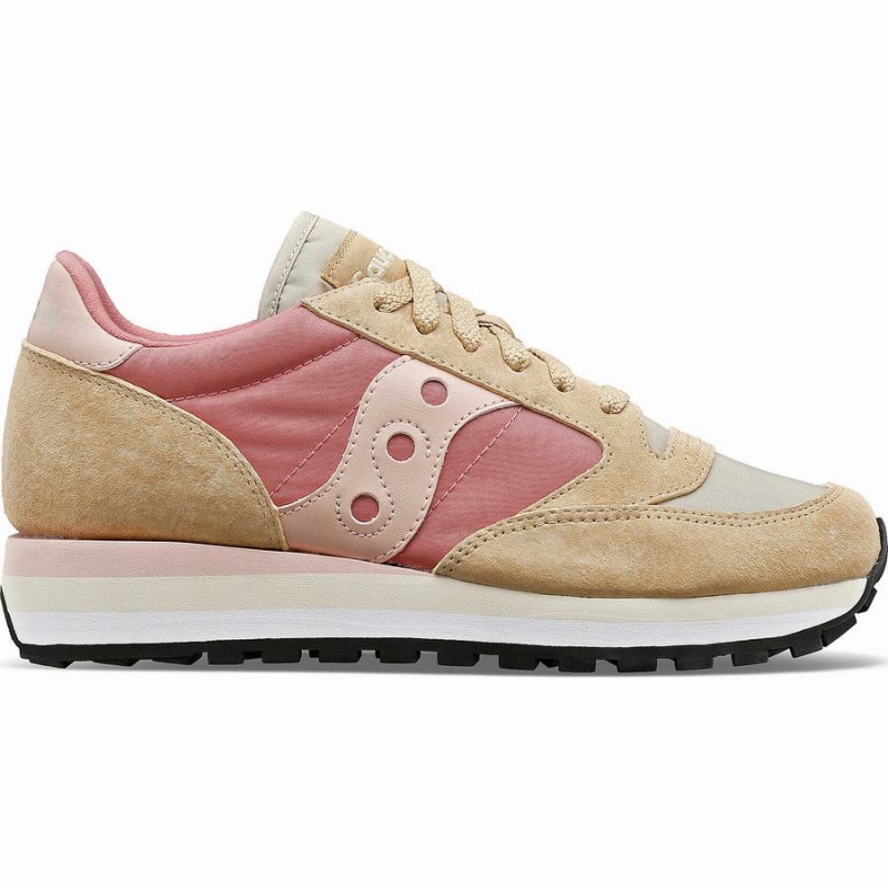 Saucony Jazz Triple Női Utcai Cipő Bézs Piros | Hungary S70931-C87