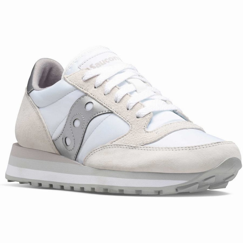 Saucony Jazz Triple Női Utcai Cipő Fehér Titán | Hungary S27853-W08